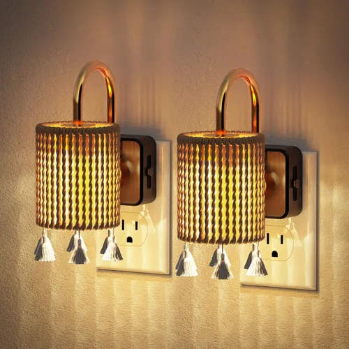 Miniatura 12 de JandCase Luz de Noche LED, Luces Nocturnas Regulables Enchufables en la Pared, Luz Nocturna Moderna con Sensor de Luz Automático de Encender/Apagar