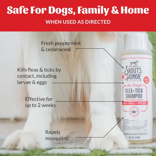Miniatura 7 de Skout's Honor Champú para pulgas y garrapatas para perros, fórmula natural de menta y madera de cedro, ayuda a proteger de y contra pulgas