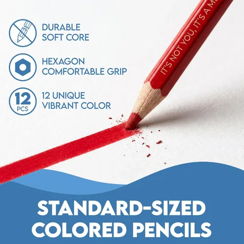 Miniatura 3 de Lápices de colores inspirados en Mario para adultos y niños, 12 lápices de colores preafilados con referencias de juego estampadas con papel