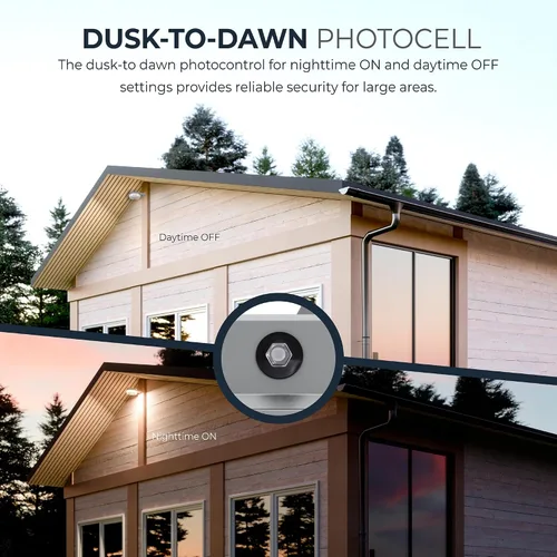Miniatura 3 de HALO ALB - Luz LED de área de seguridad para exteriores del atardecer al amanecer con 2000 lúmenes, montaje en pared o poste, gris texturizado