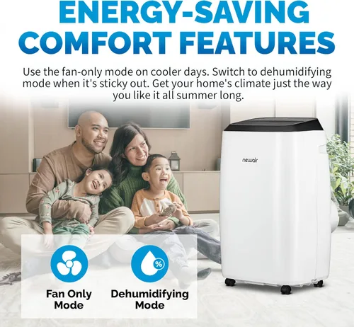 Miniatura 5 de Newair Aire acondicionado portátil de 12000 BTU, diseño moderno de CA con kit de ventilación de ventana de fácil instalación, sistema