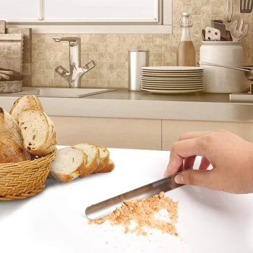 Miniatura 24 de Barredora de migas, migas, herramienta de limpieza de mesa, migas de acero inoxidable para servidores, migas de pan, raspador de mesa de restaurante
