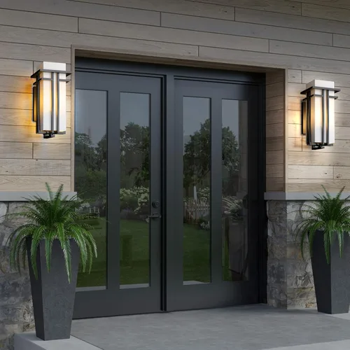 Miniatura 4 de Accesorios de iluminación al aire libre para montaje en pared, luces de pared para exteriores modernas con vidrio esmerilado, luz exterior