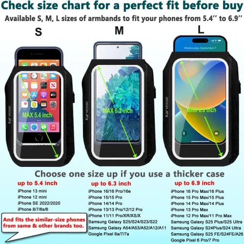 Miniatura 4 de Soporte para teléfono para correr, para iPhone y Samsung Galaxy, soporte para brazalete de teléfono celular para caminar, gimnasio, entrenamiento