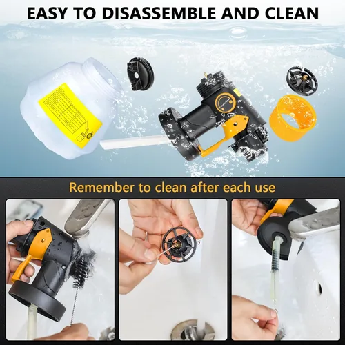 Miniatura 6 de Pulverizador de pintura inalámbrico compatible con DeWalt 20 V MAX batería de 33.8 fl oz de capacidad HVLP, pistola de pintura en aerosol HVLP, 3