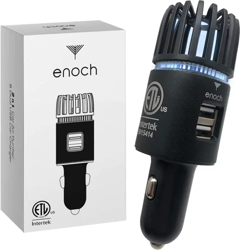 Enoch Purificador de aire para automóvil ionizador de aire de alta calidad, accesorio desodorante de ozono iónico enchufable de 12 V con cargador