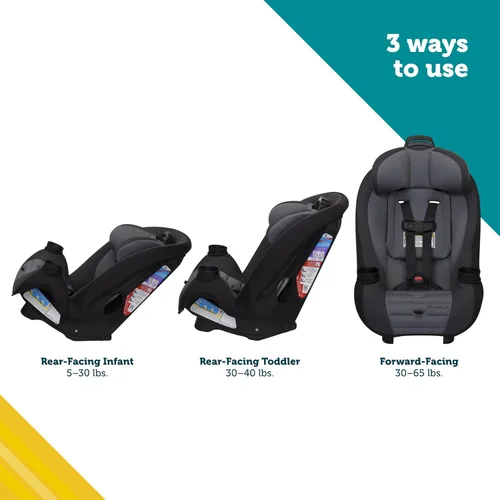 Miniatura 2 de Safety 1st Ellaris - Asiento de seguridad convertible 3 en 1, diseño slim fit, orientado hacia atrás y adelante, reposacabezas de 5 posiciones
