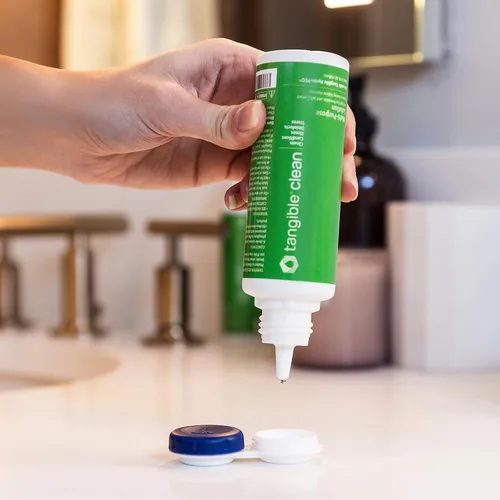 Miniatura 2 de Tangible Clean - Solución multiusos para lentes de contacto con estuche para lentes, tamaño viajero 3.4 FL Oz