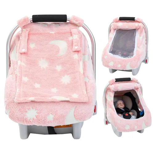 Miniatura 8 de Funda de asiento de automóvil para bebé, fundas de asiento de automóvil que brillan en la oscuridad, funda de asiento de automóvil infantil de felpa