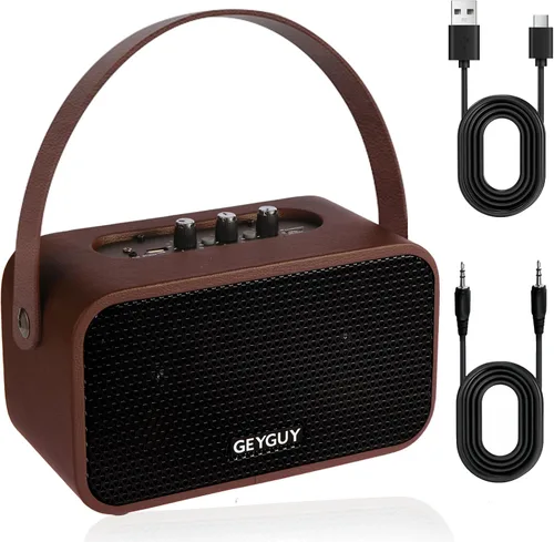 Altavoz Bluetooth retro para decoración del hogar, altavoz inalámbrico vintage con gabinete de madera de fibropanel de densidad media, altavoz