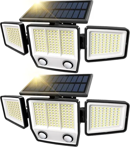 Miniatura 14 de MDCMDCM Luces solares para exteriores con sensor de movimiento, impermeables, 3000 lúmenes, 3 modos, luces de seguridad para exteriores, iluminación