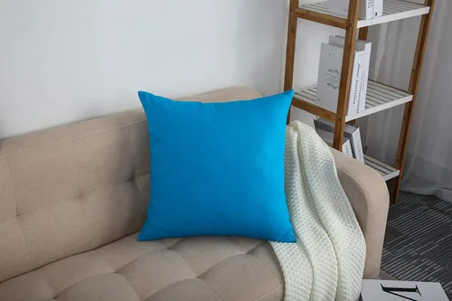 Miniatura 8 de TangDepot - Funda de almohada hecha a mano 100% lona de algodón, Algodón, Pacific Blue