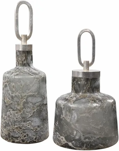 Miniatura 5 de Uttermost 17840 Storm - Botella de 17.5 pulgadas (juego de 2) - 6.25 pulgadas de ancho por 6.25 pulgadas de profundidad, acabado de hoja