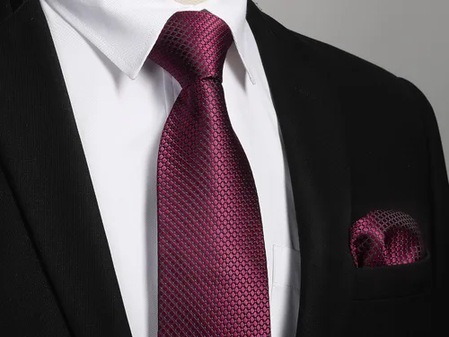 Miniatura 293 de HISDERN Conjunto de corbata a cuadros a cuadros pañuelo tejido clásico formal para hombre corbata y bolsillo cuadrado