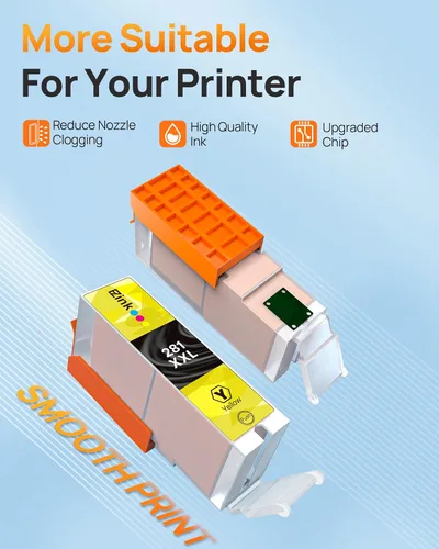 Miniatura 6 de E-Z Ink Cartucho de tinta de repuesto compatible para Canon CLI-281XXL CLI281XXL 281XXL para usar con impresora TR7520 TR8520 TS6120 TS6220 TS6320