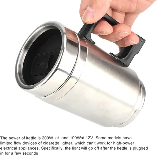 Miniatura 5 de Hervidor eléctrico portátil para automóvil, 12 V, taza de calefacción eléctrica para café, té, taza de calentamiento de agua, hervidor de viaje