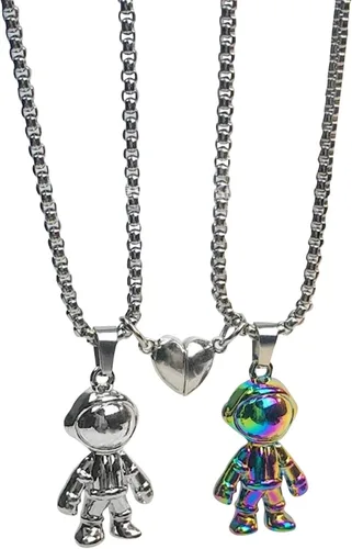 Collares de astronauta, collares de regalo para el día de San Valentín, collares magnéticos para parejas, astronautas, parejas, atrayendo cada 2
