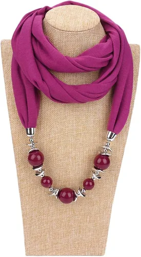 Miniatura 8 de W-FIGHT - Collar para mujer, diseño de bufanda, color sólido