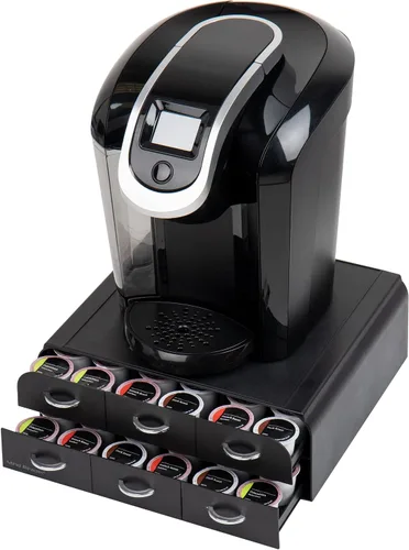 Miniatura 5 de Mind Reader - Organizador de cápsulas de café de una porción con 2 cajones, capacidad para 72 cápsulas, para encimera, 14"L x 12.25"W x 4.75"H, negro