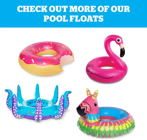 Miniatura 5 de BigMouth Inc. Flotador gigante retro para piscina, balsa inflable de más de 5 pies de largo, juguete inflable duradero para fiesta de verano