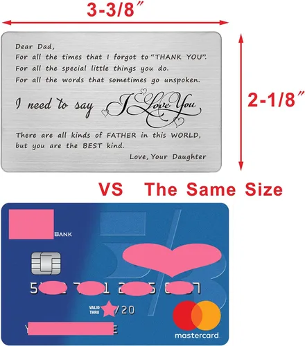 Miniatura 2 de FALOGIJE Tarjeta de cartera para papá de hija - You Are the Best Kind Father in the World - Día del Padre, regalos de cumpleaños para papá de parte