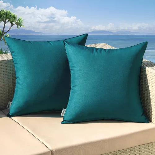 Miniatura 48 de MIULEE - Juego de 2 fundas de almohadas decorativas para exteriores, impermeables, cuadradas, para jardín, para cenador de primavera, tienda de Negro