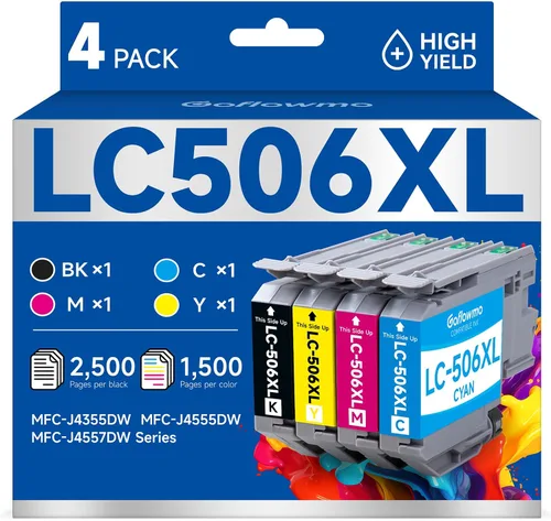 LC506XL LC506 - Cartuchos de tinta para impresora Brother LC 506 XL 506XL LC506XL, cartuchos de tinta compatibles con impresora Brother MFC-J4355DW
