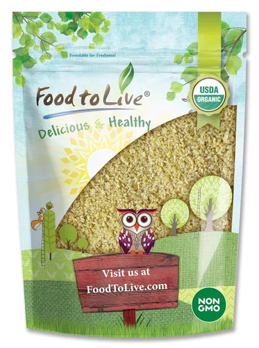 Trigo Bulgur orgánico, 8 onzas – Grano entero sin OMG, granos cocidos, bayas kosher Borghul, semillas a granel, grueso, alto en fibra dietética,