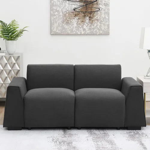 Miniatura 10 de LUMISOL Sofás de asiento profundo para sala de estar, moderno sofá tapizado de 3 plazas, cómodo sofá de dos plazas de gran tamaño, sofá nube