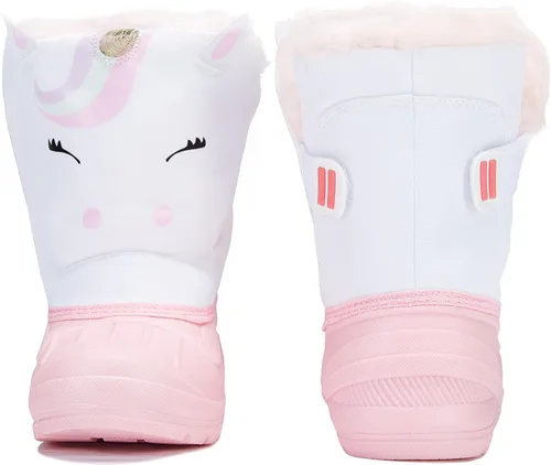 Miniatura 5 de MORENDL Botas de nieve para niños, impermeables, con forro de piel, cálidas, antideslizantes, para niños y niñas, para caminar al aire libre