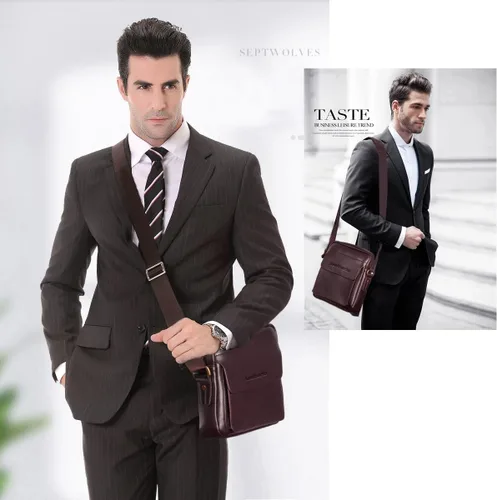 Miniatura 6 de Leathario Bolso cruzado de cuero para hombre, bolso de hombro para hombre, bolso de mensajero para trabajo, negocios, viaje