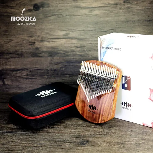 Miniatura 6 de MOOZICA Kalimba Piano de Pulgar de Koa Sólido de 21 Teclas, Kalimba Marimba Profesional Individual de Tablero Plano de Madera Maciza