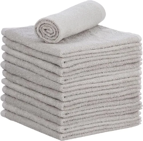 Miniatura 21 de Superio Toallas de rizo de algodón, toallas grises 100% algodón, trapos de limpieza para cuerpo y cara, toallas de spa, multiusos