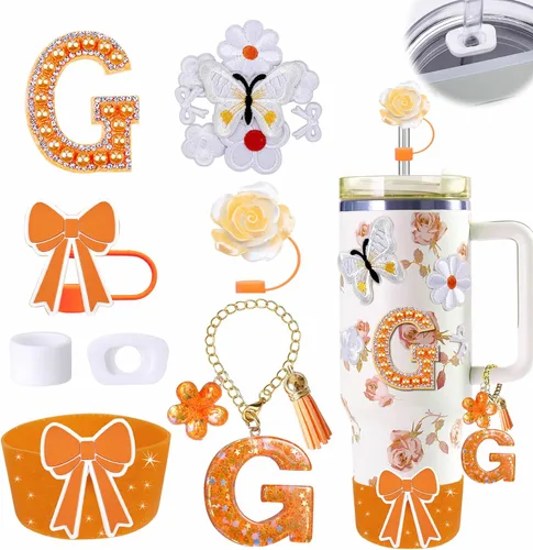Miniatura 73 de 15 piezas de set de accesorios para vaso Stanley Cup 30oz 40oz con asa, incluye cubierta de pajita de silicona y bota, encanto de asa, encantos