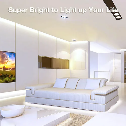 Miniatura 2 de DAYBETTER Tira LED COB, 16.4 pies de tira de luces LED blancas, tira de luz LED regulable 4000K blanco neutro brillante, 24V, 1600LEDs, 2835 cinta