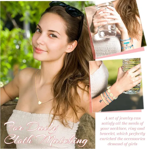 Miniatura 2 de 49 pulseras de amistad con ondas de surfista, gargantilla en capas, accesorios de clip cuadrado para el cabello para mujer