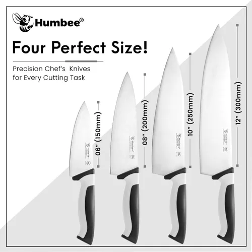 Miniatura 7 de Cuchillo de chef de 12 pulgadas, hoja de acero inoxidable de alto carbono certificada NSF – Mango ergonómico codificado por colores, cuchillo