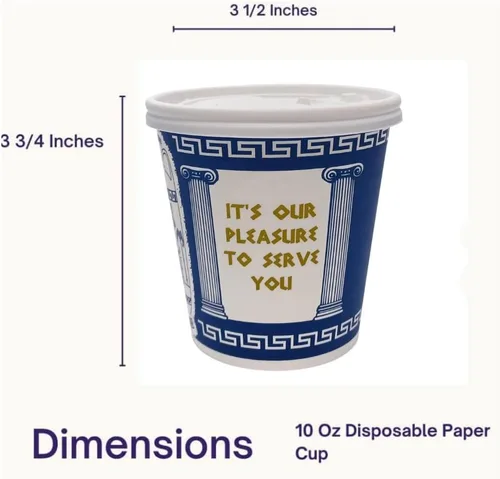 Miniatura 4 de [Paquete de 50] Tazas de café de papel de NUEVA YORK de 10 onzas, taza de café de papel desechable con tapas, para bebidas calientes/frías