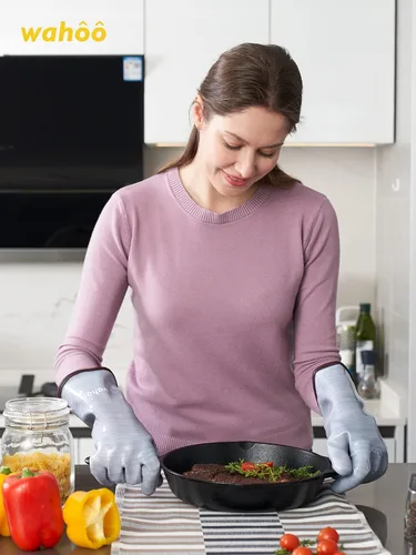 Miniatura 6 de LANON Protection Wahoo Guantes de silicona líquida para horno ahumador, grado de contacto con alimentos, guantes resistentes al calor para cocinar