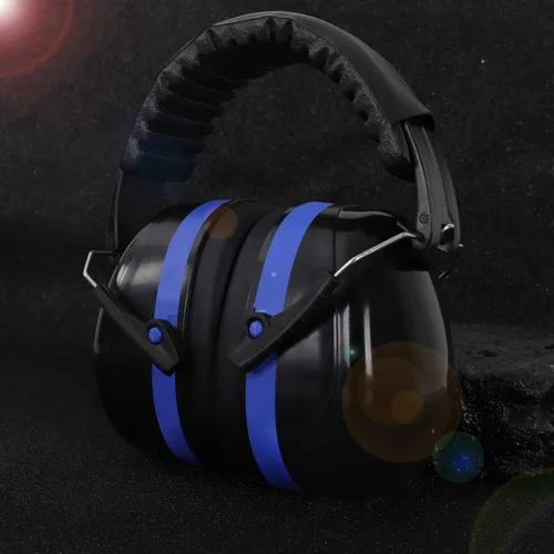 Miniatura 3 de Orejeras de protección auditiva para disparos, gafas de seguridad para armas, tapones para los oídos, funda protectora Azul