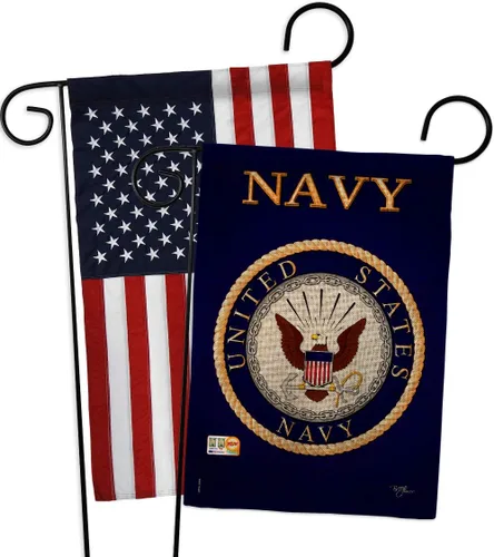 Miniatura 10 de Breeze Decor Bandera de jardín de 13 x 18.5 pulgadas, con licencia oficial de las Fuerzas Armadas de los Estados Unidos de la Marina de los Estados