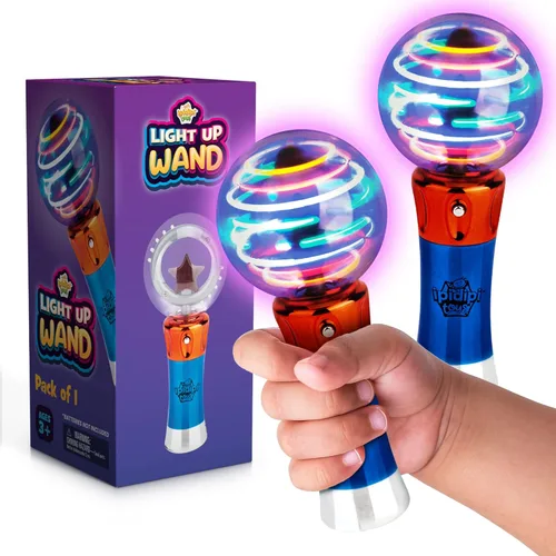 IPIDIPI TOYS Varita Mágica Giratoria con Luz LED para Niños, Pack de 2, Varita Sensorial con Globo LED - Juguetes Iluminados para Relleno de