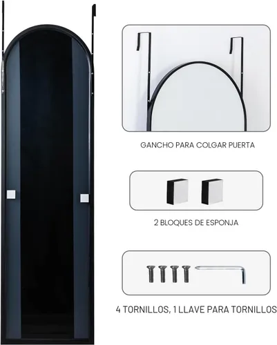 Miniatura 6 de KOMCOTE - Espejo de cuerpo completo de 48x14 pulgadas - Espejo colgante sobre la puerta para dormitorio, sala de estar, armario - Espejo de suelo