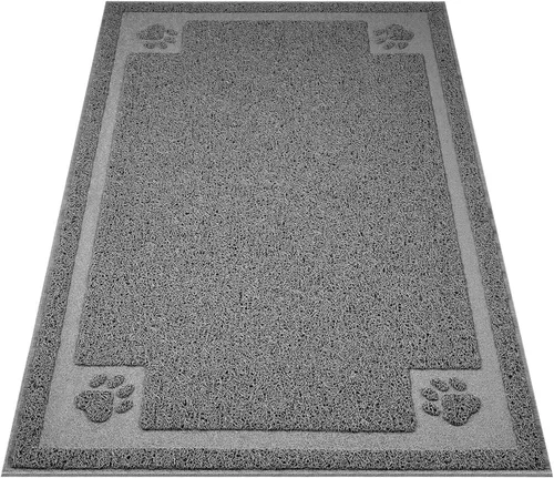 Miniatura 7 de UPSKY Trampero grande de arena para gatos de 35 x 23 pulgadas, atrapa las camadas de la caja y las patas, control de dispersión para plegar, tapete