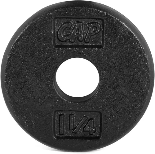 Miniatura 28 de CAP Barbell Placas de peso estándar de hierro fundido de 1 pulgada, individuales y juegos 1.25-50 libras Múltiples opciones Gris