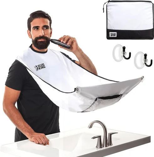 Miniatura 12 de BEARD KING Delantal con babero para barba, como se ve en Shark Tank, regalos para él, rellenos de calcetines para hombres, regalo para hombres Negro