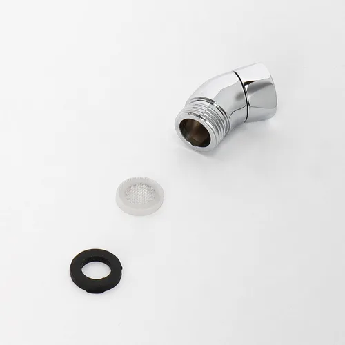 Miniatura 9 de NearMoon Adaptador de codo de ducha para cabezal de ducha, latón macizo de 45 ° G1/2 macho a hembra, conector de extensión de brazo de ducha, cromo