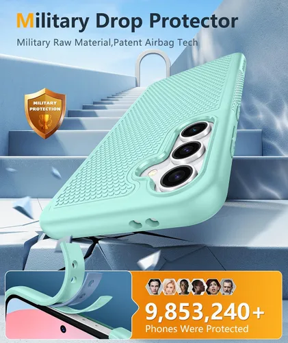 Miniatura 1093 de FNTCASE Funda para iPhone 17 Pro: Fundas delgadas translúcidas de color azul claro compatibles con MagSafe, protección completa de la cámara