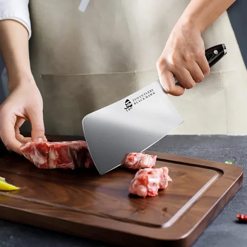 Miniatura 4 de TUO - Cuchillo de cortar de 6 pulgadas para cortar carne - Cuchillo carnicero resistente, de acero alemán de alto carbono - Mango de madera de Pakka