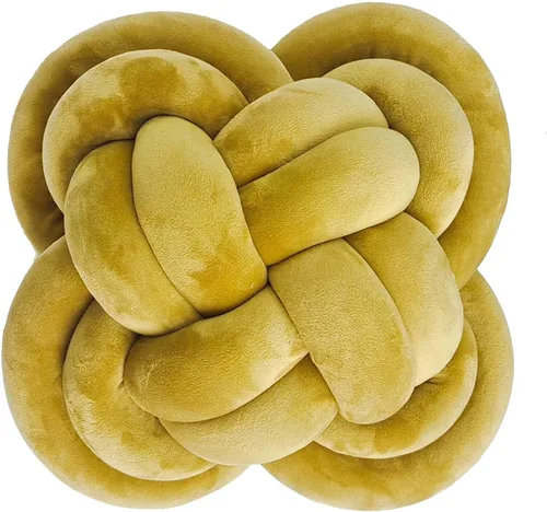 Miniatura 30 de Cyprinus Carpio Almohada creativa con nudo de bola de rosa, cojín de flor para sofá, almohada lumbar, decoración (rosa-C)